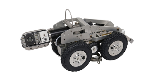 A lightweight, compact , and rugged steerable TV camera transporter used to inspect sanitary & storm sewers.